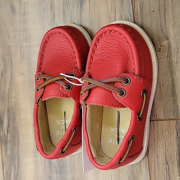 Janie and jack  red boat loafers - Picture 2 of 8